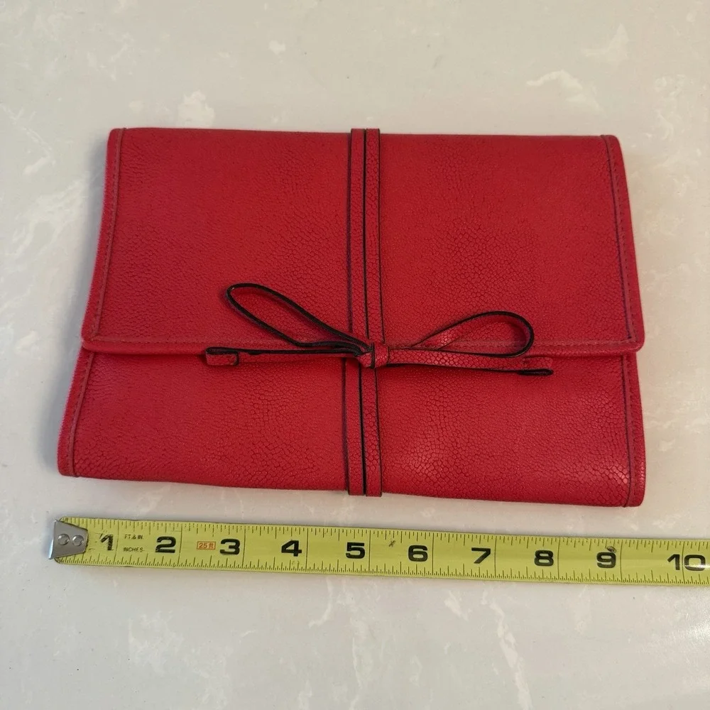 Red Jewelry Organizer Travel Clutch Case Storage